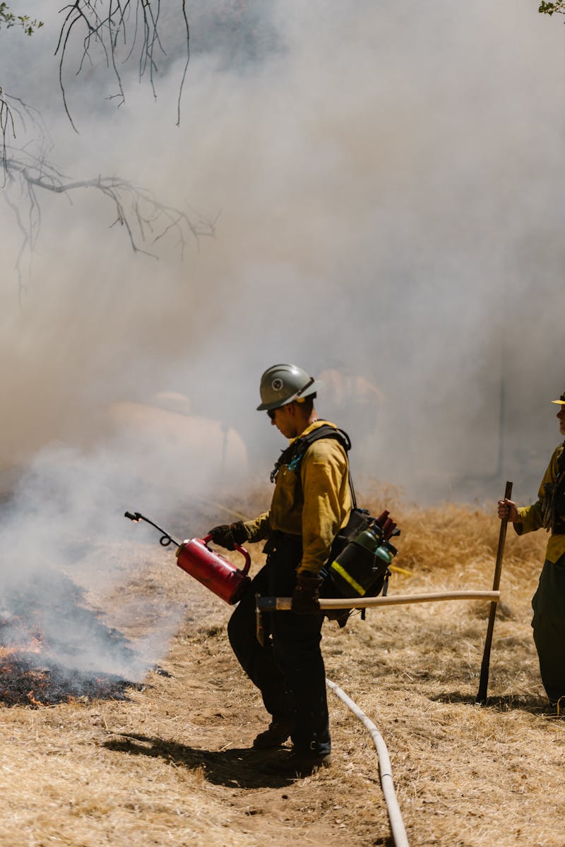 Firefighter in Sequoia National Park in California, USA