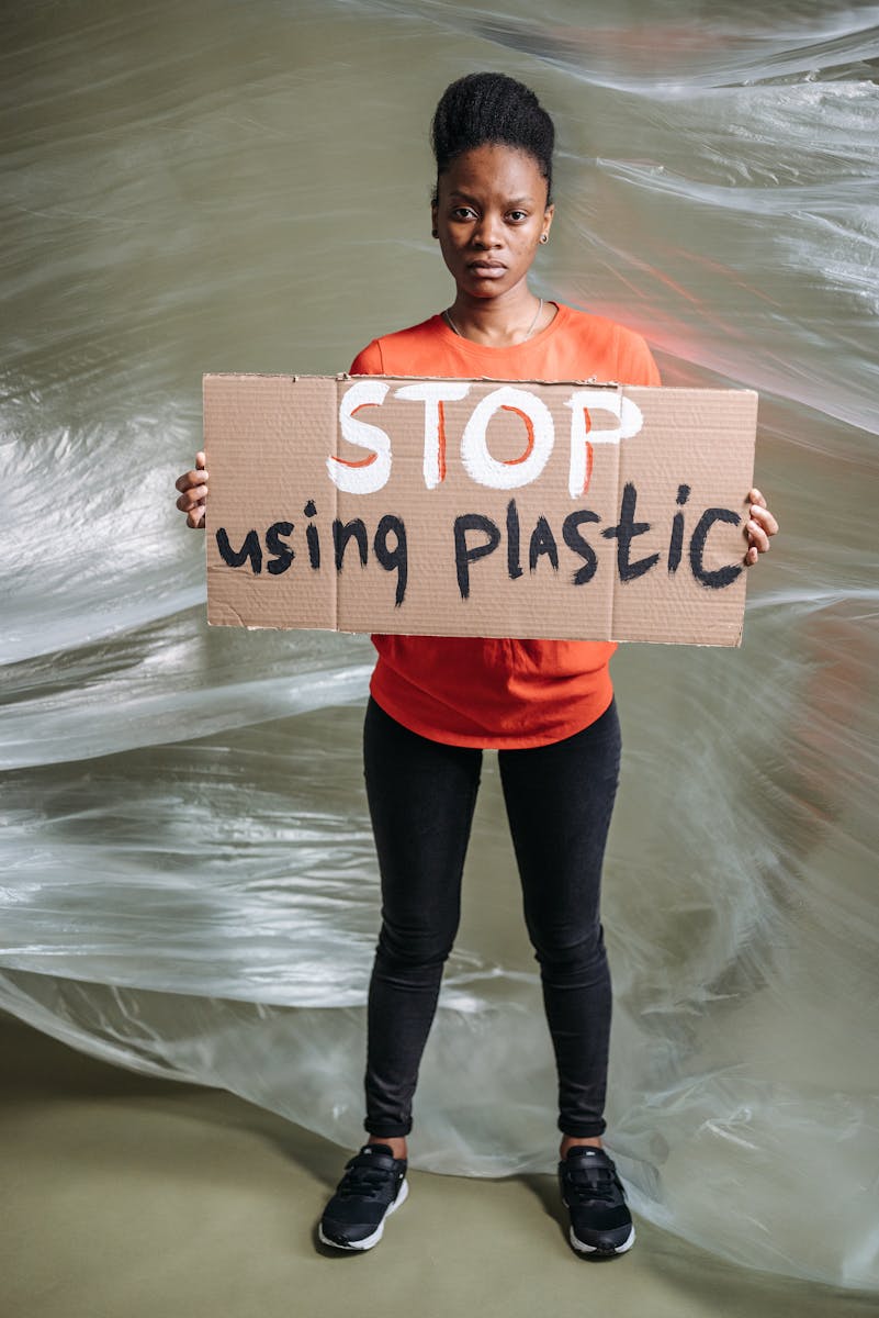 A Woman Holding a Placard